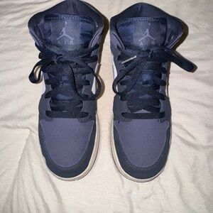 Nike Black and Purple Sneakers High-Top Design